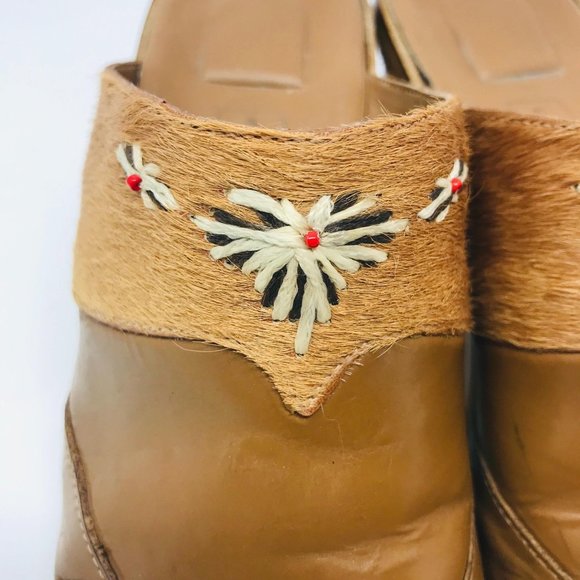 Cloud Walker “Planet” Tan Leather Western Mule 8 - Picture 3 of 8